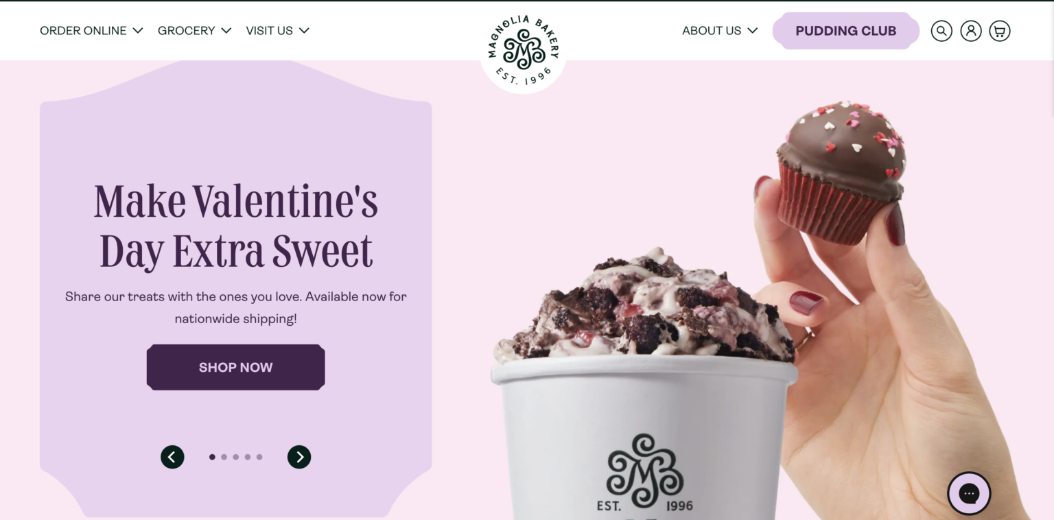 Magnolia Bakery — website by Janova Services